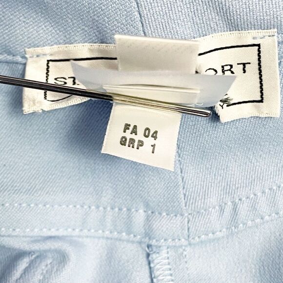 St. John Sport Essentials Light Blue Stretch Cotton Pants Size 2 Straight Leg - Picture 11 of 12